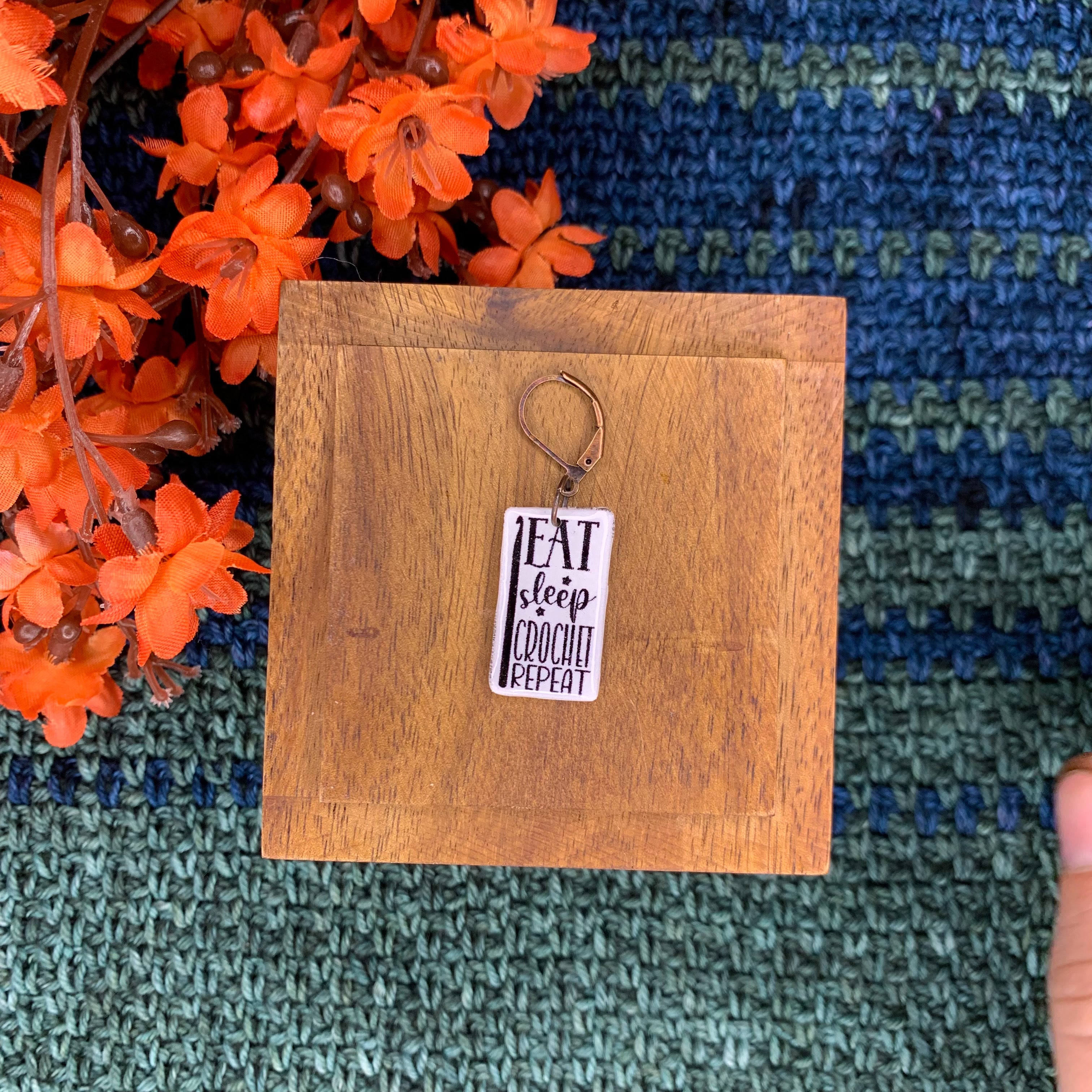 Eat, Sleep, Crochet Stitch Marker