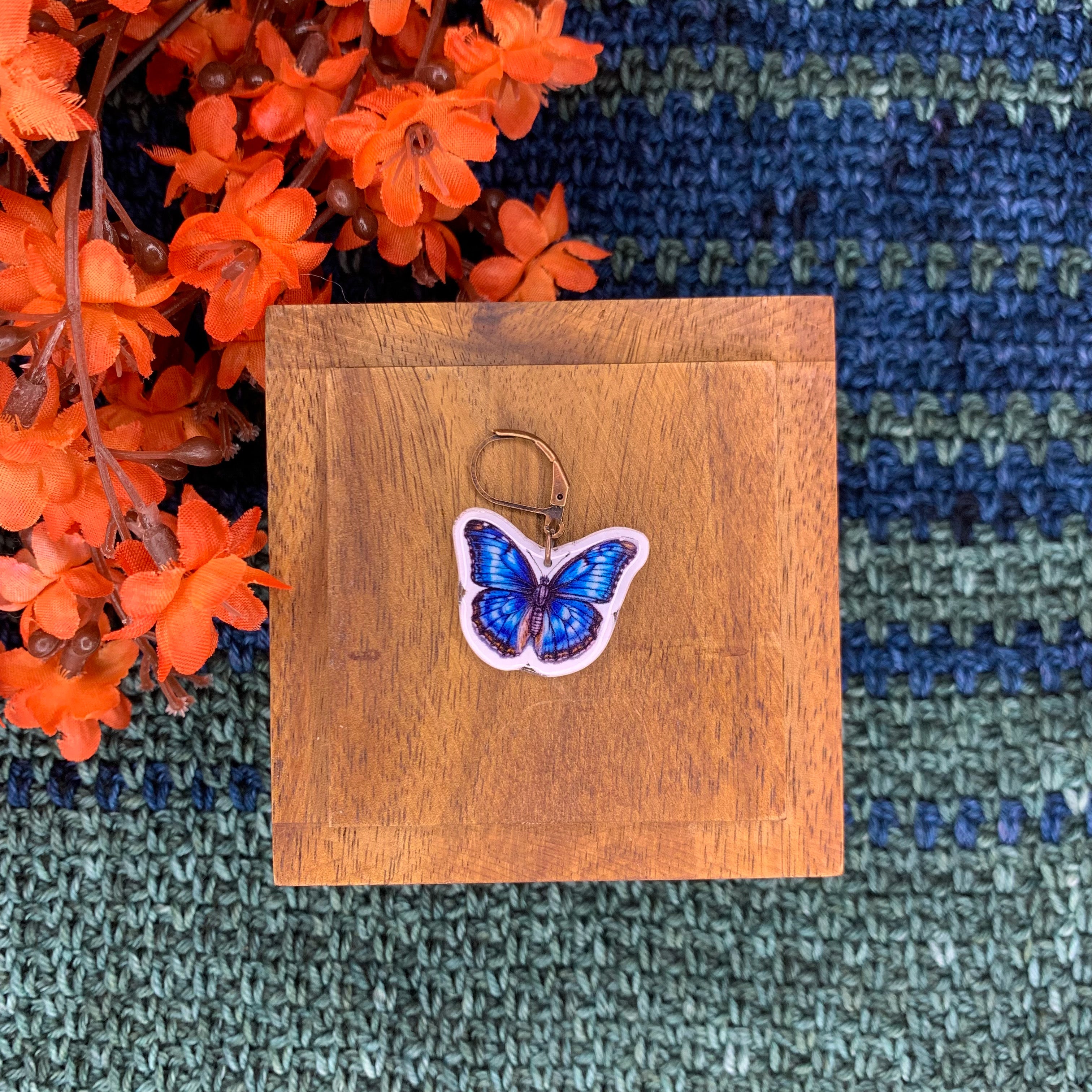 Blue Butterfly Stitch Marker