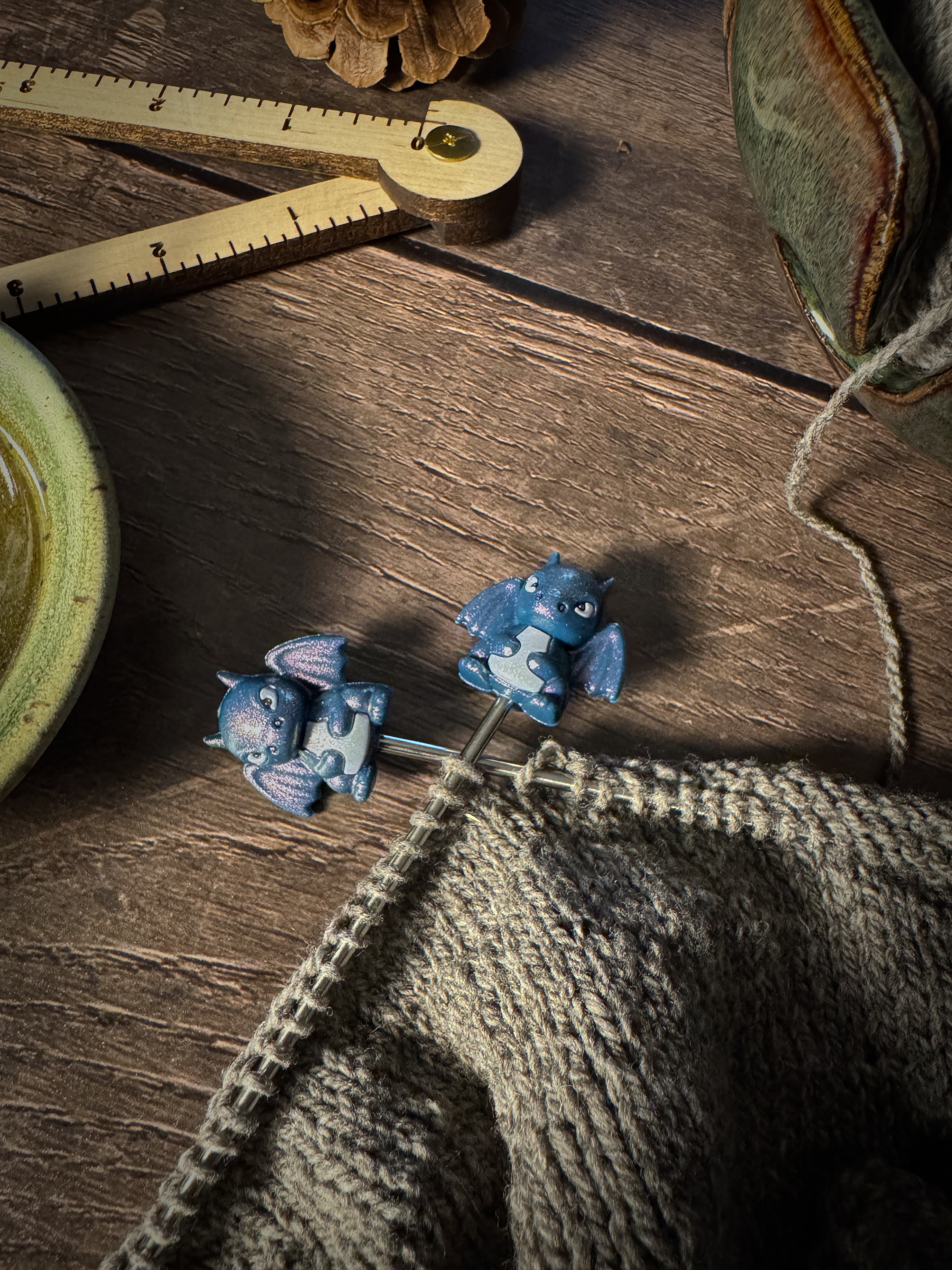 Blue/Purple Dragon Stitch Stoppers