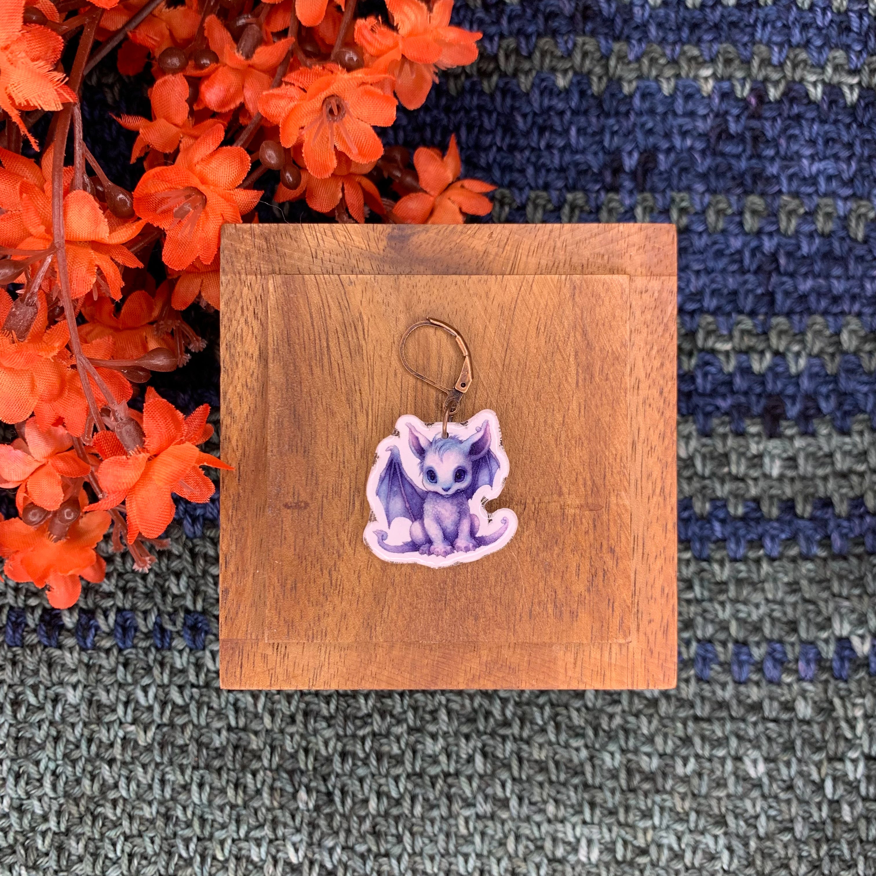 Baby Blue Dragon Stitch Marker