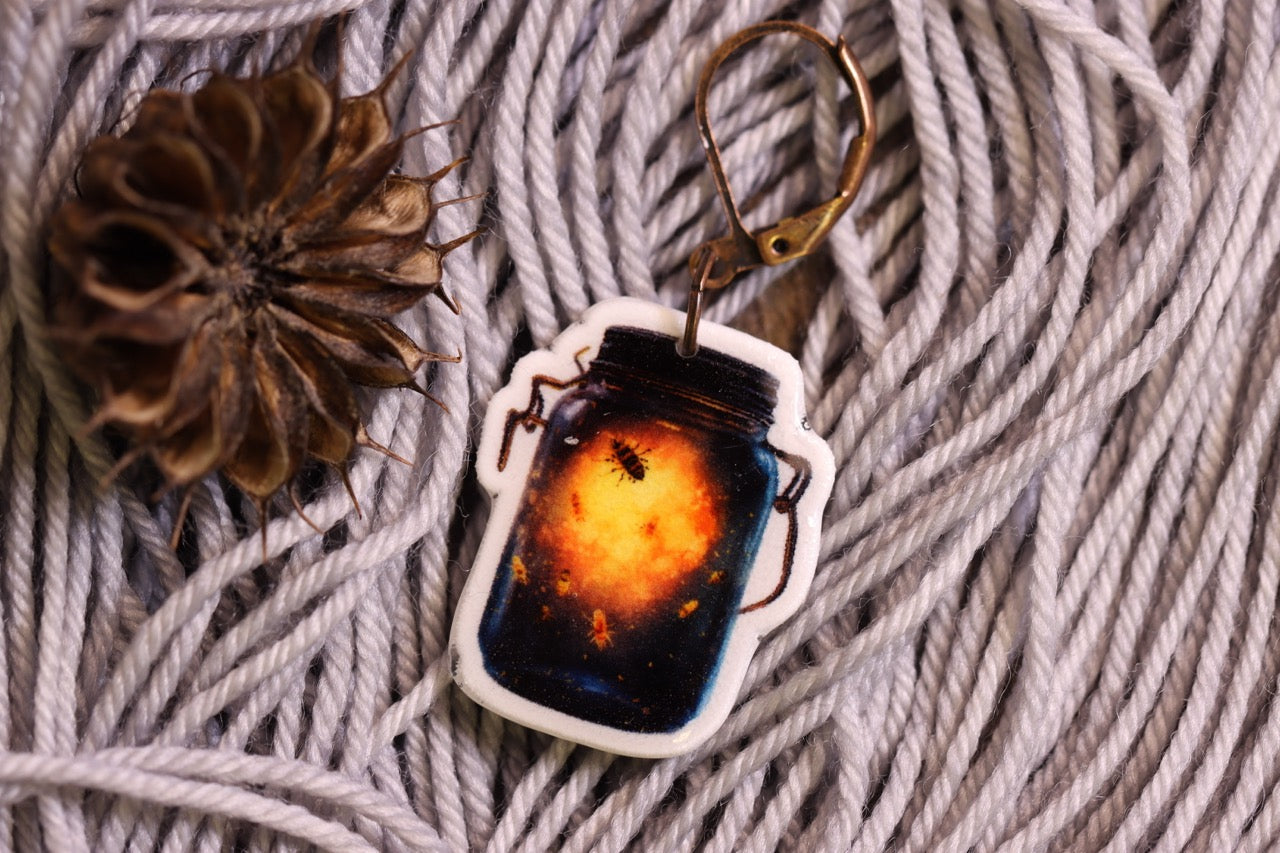 Firefly Jar Stitch Marker