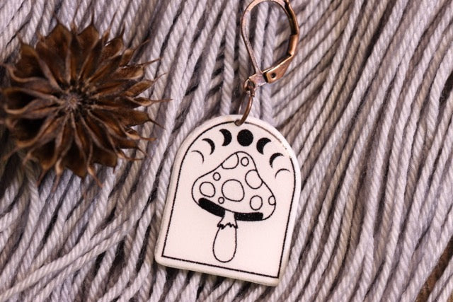Moon Mushrooms Stitch Marker