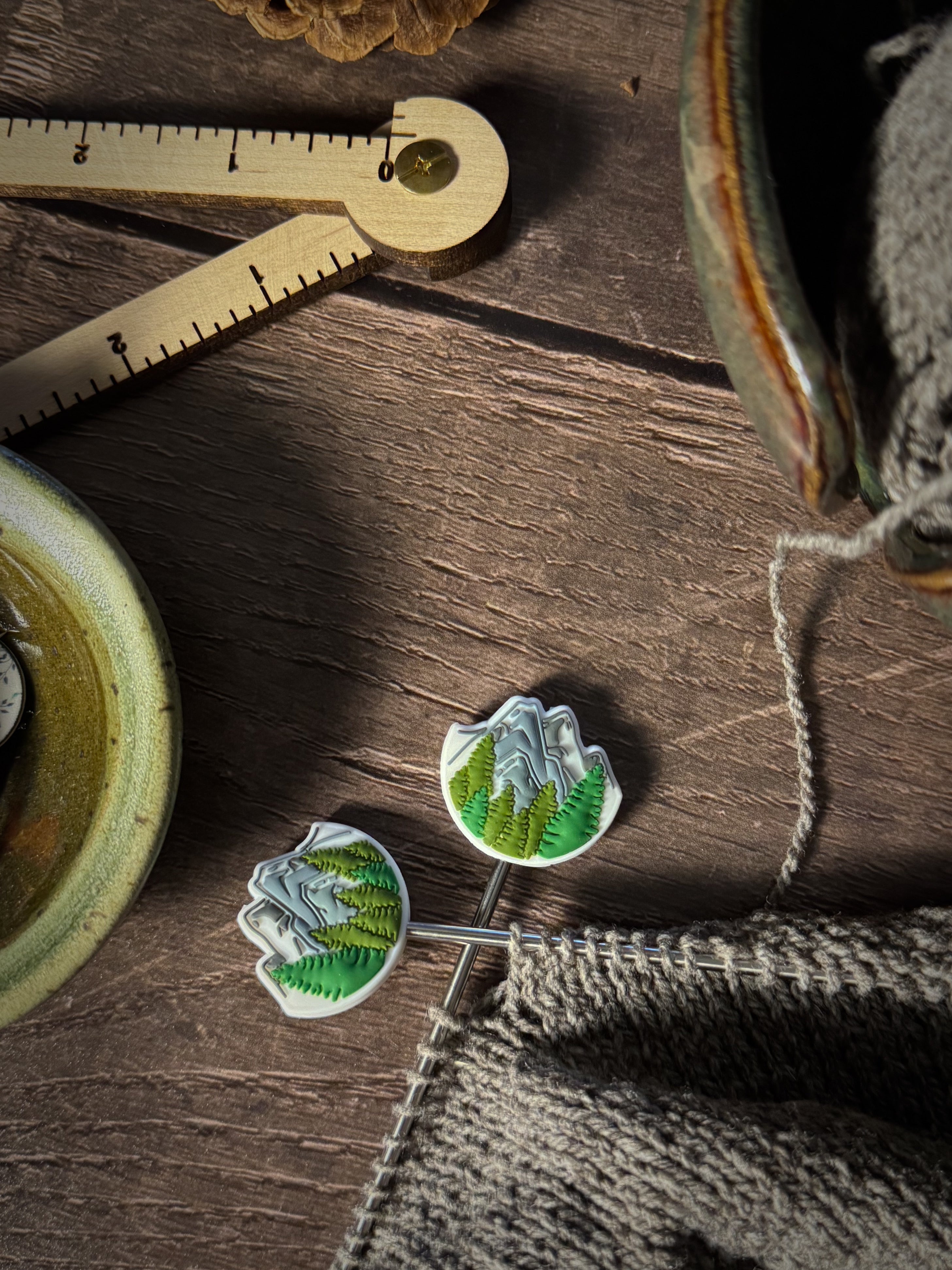 Mountains and Trees Stitch Stoppers