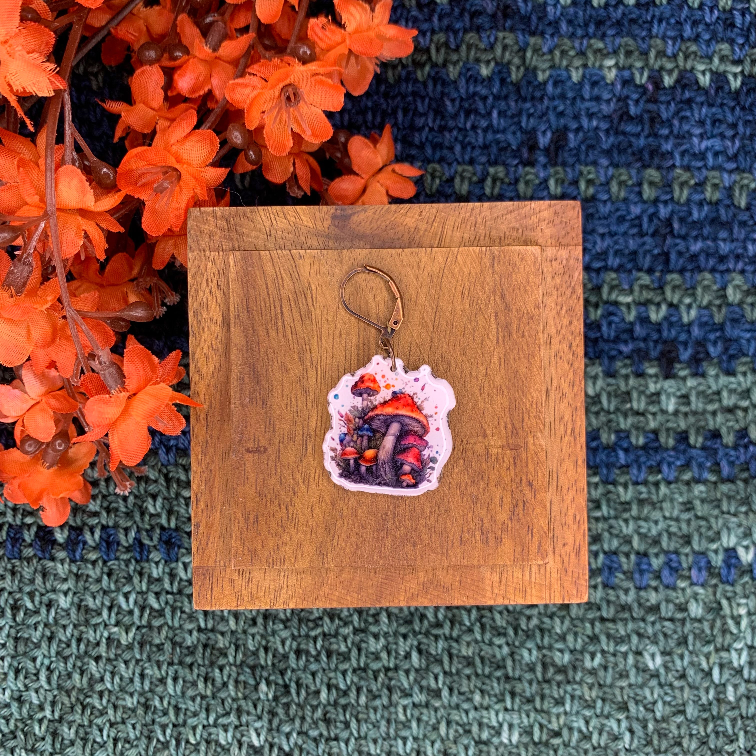 Multicolor Mushroom Stitch Marker