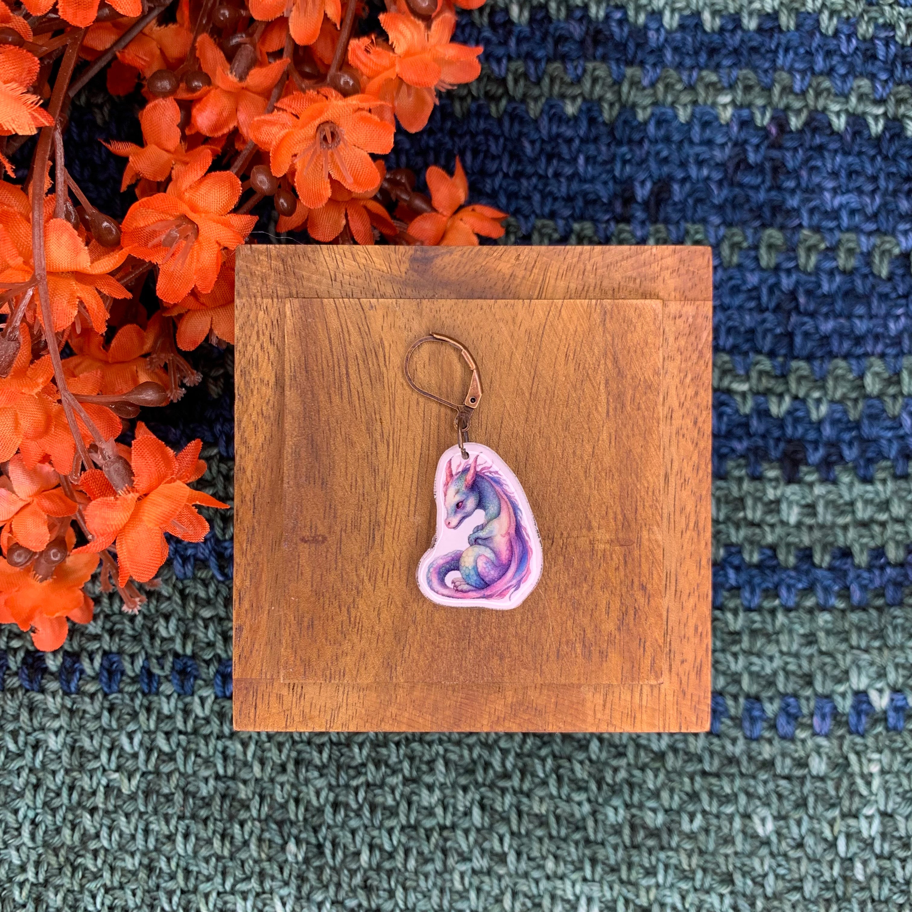 Opal Dragon Stitch Marker