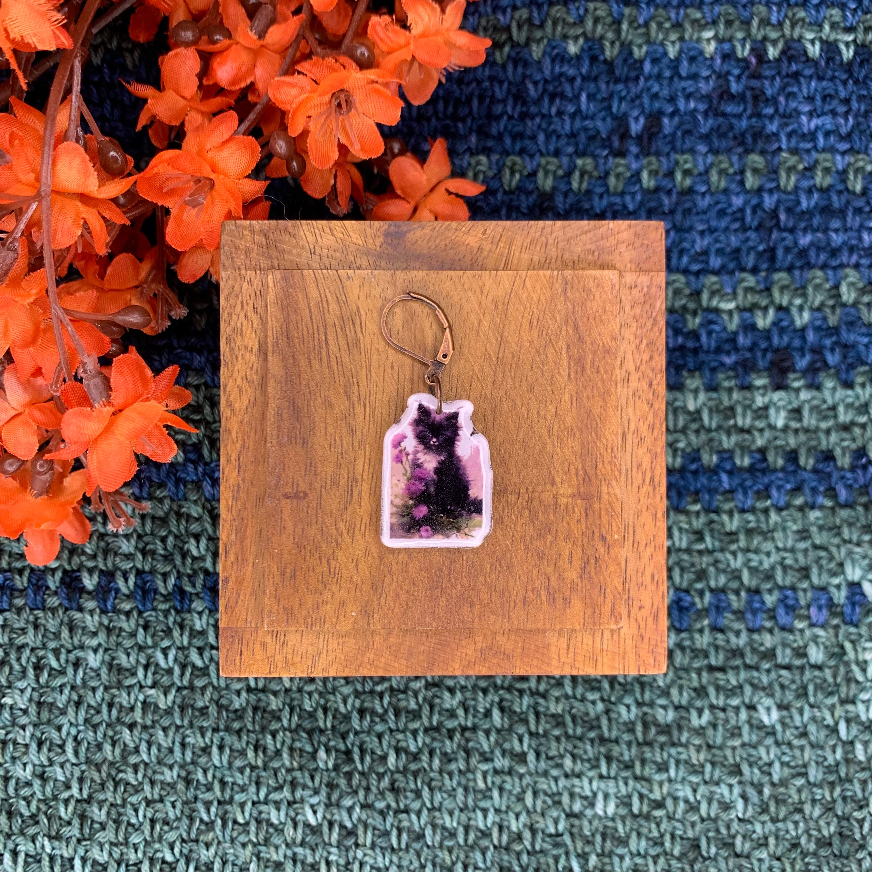Purple Cat Stitch Marker