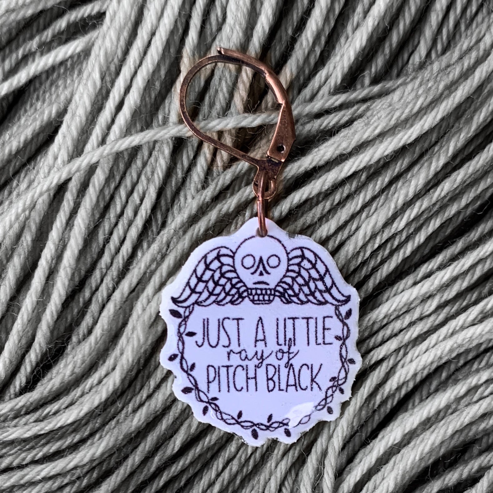 Just A Little Ray of Pitch Black Stitch Marker