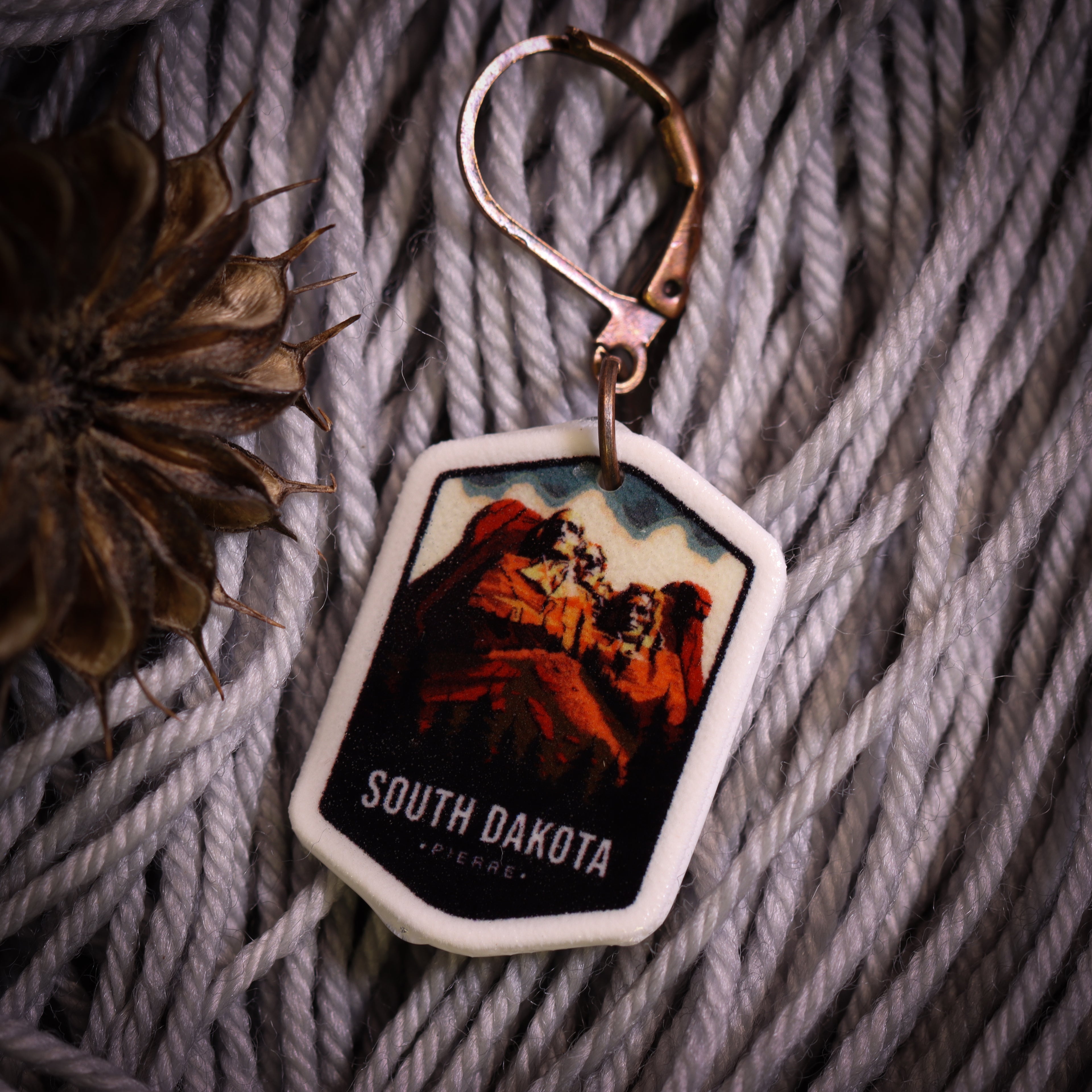 South Dakota Stitch Marker