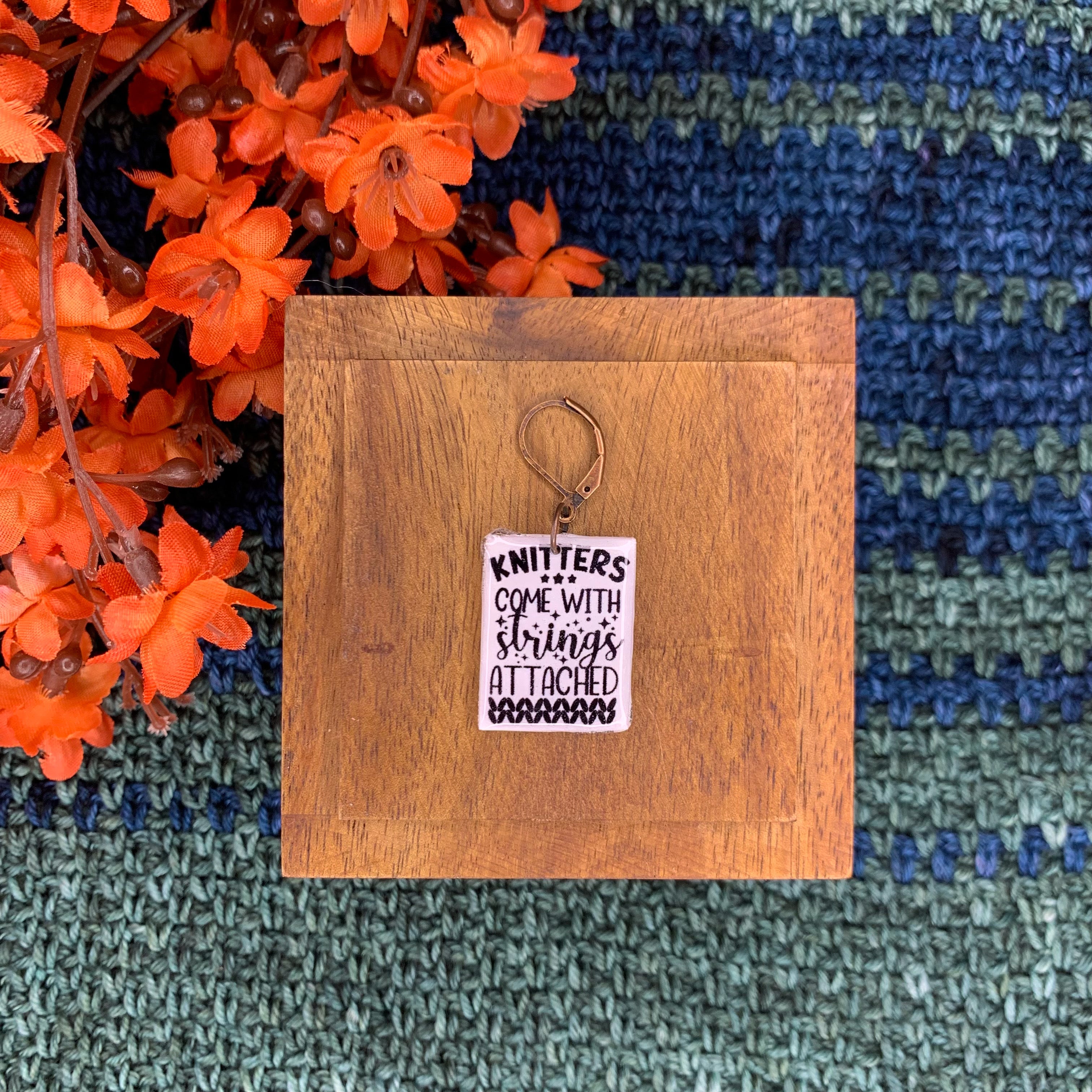 Knitters Come With Strings Attached Stitch Marker