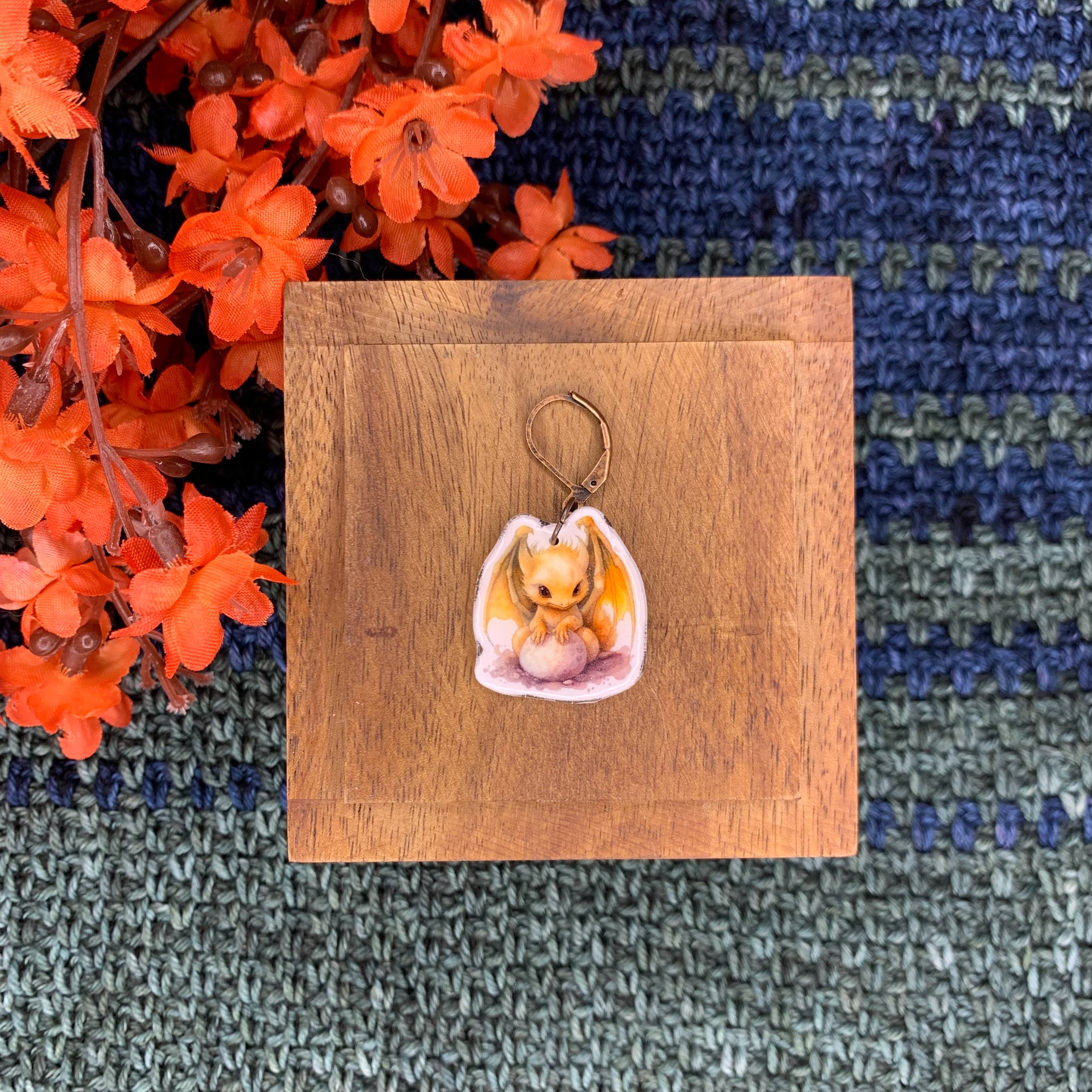 Yellow Dragon Stitch Marker